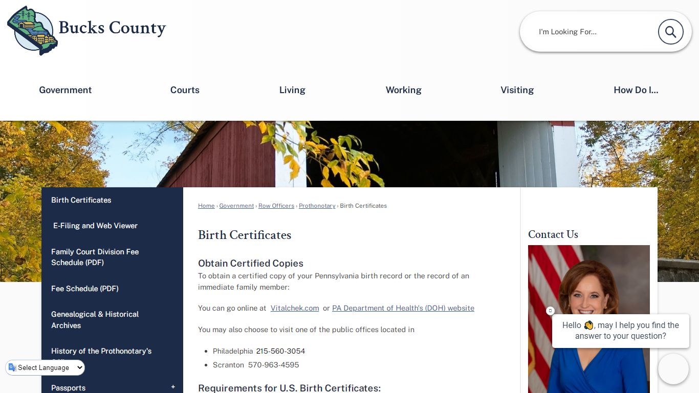 Birth Certificates | Bucks County, PA